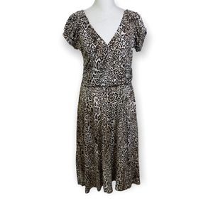 New York & Company NWT Leopard Wrap Dress Women's Medium
